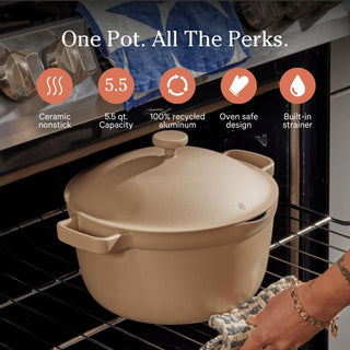 Our Place Perfect Pot - 5.5 Qt. Nonstick Ceramic Sauce Pan with Lid